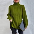 thumbnail image 4 of Yuyuzo Womens Winter Fall Sweater Solid Color Turtleneck Cable Knit Long Sleeve Sweaters Pullover Tops, 4 of 6