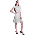 thumbnail image 3 of Moomaya Womens Ruffle Sleeve A,Line Schiffli Dress Solid Designer Party Dress, 3 of 6