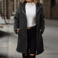 thumbnail image 4 of LOVZFMLL Jackets for Women Ladies' Trendy Solid Color Zipper Hooded Loose Medium Long Plush Jacket, 4 of 7
