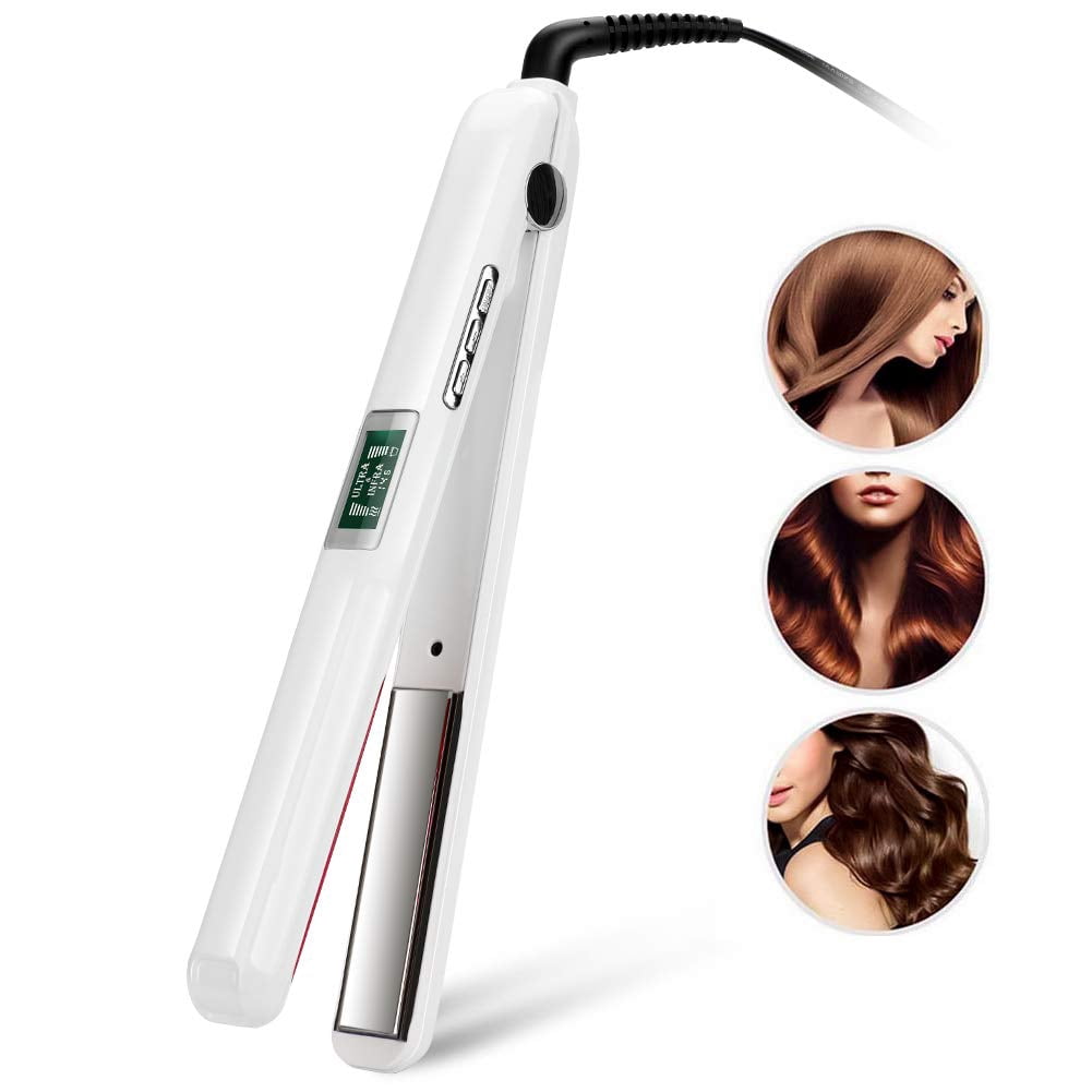 Ultrasonic Infrared Hair Care Iron Recovers The Damaged Hair LCD Display Hair Treatment Styler Cold Iron Straightener,Infrared Hair Straightener Styler Cold Iron,Personal Care Appliances White