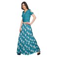 thumbnail image 2 of Moomaya Printed Two Piece Flared Skirt And Crop Top Rayon Ethnic Set For Girls, 2 of 6