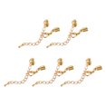 thumbnail image 1 of Unique Bargains 10Sets 5mm Leather Cord End Caps with Lobster Clasps & Extender Chain for DIY, Light Golden, 1 of 7