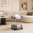 thumbnail image 1 of Rvkxad Two Tier Rolling Storage Cart, Multi-Layer Transparent Movable Trolley for Kitchen Bathroom, Portable Shelf Organizer, 1 of 6