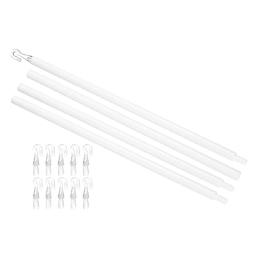 Uxcell 46" Blinds Wand Replacement, Combinable Blinds Tilt Wand with Hook, Vertical Blind Rod Stick for Window Curtain Opener Accessory, White