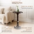 thumbnail image 2 of COZAYH Pedestal Tray Top End Table for Holding Drinks, Lamps, Plants, Dark Brown, 2 of 11