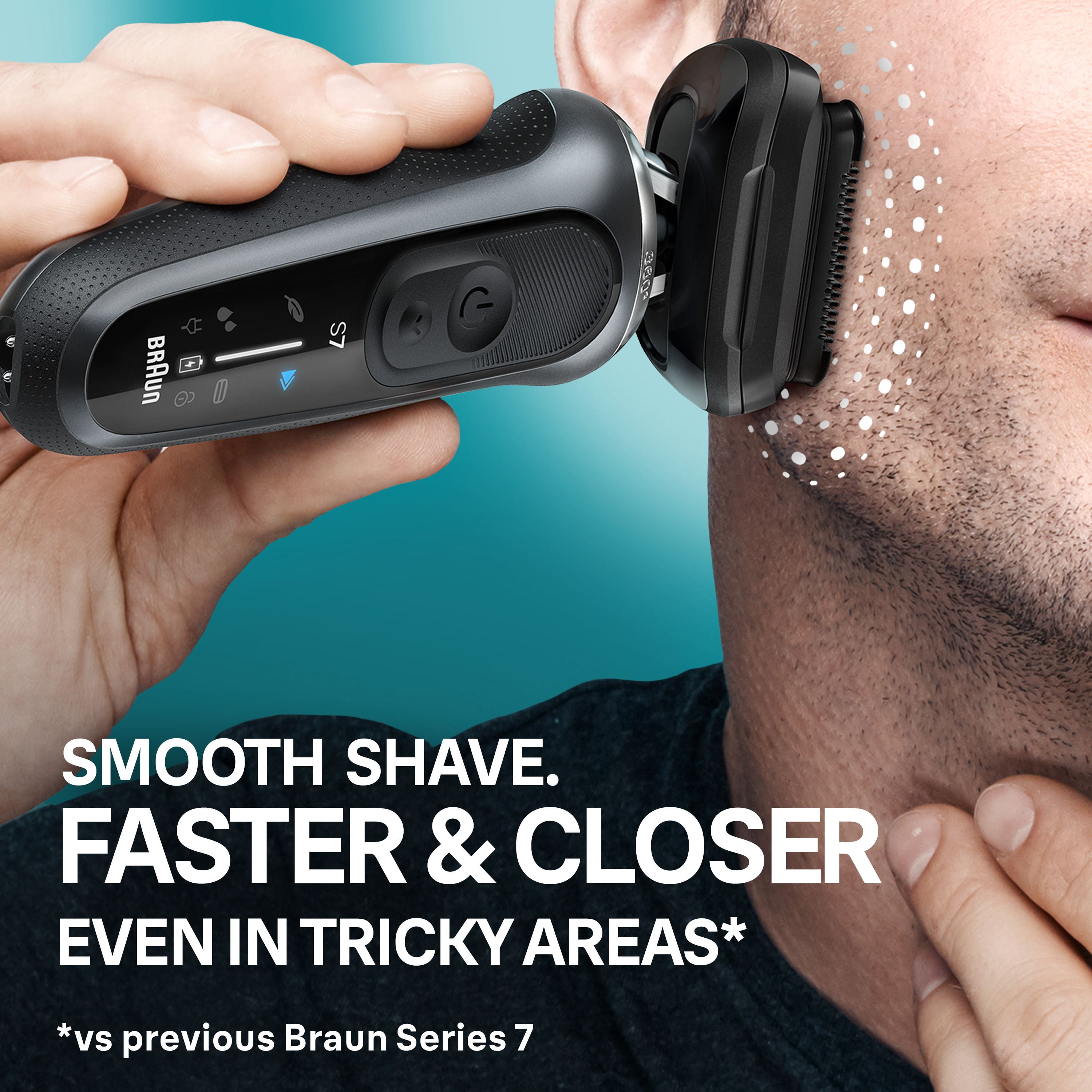 Braun Rasoir Électrique pour Hommes, Series 7 7171cc, Rasage à Sec et sous l'Eau, Modes de Rasage Turbo et Doux, Rasoir à Grille Étanche, Conçu en Allemagne, Centre SmartCare de Nettoyage et de Charge Inclus, avec T de Précision
