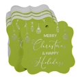 thumbnail image 3 of Inkdotpot Real Silver Foil Merry Christmas & Happy Text Tags Favor Bracket Shape Hang Pack Of 100 Paper Tags, 3 of 7