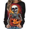 thumbnail image 1 of LMKIHUSA Chandail pour Femmes Halloween Horreur Citrouille Imprimé Graphique Chandail à Manches Longues Col Rond Chandail Surdimensionné Décontracté Mode Automne 2025 Hauts Multicolore,TG, 1 of 6