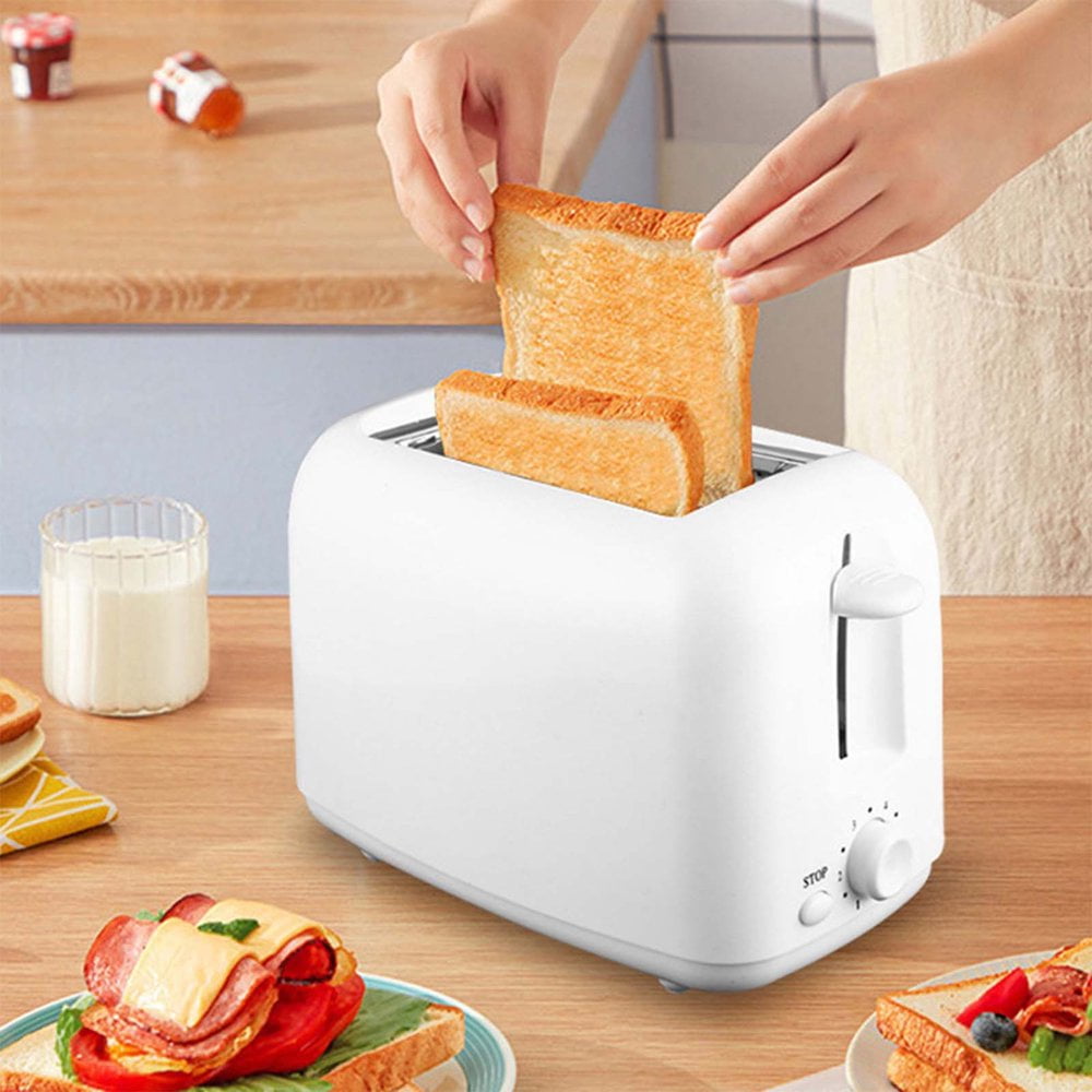 Retro 2-Slice Toaster with 6 Browning Settings  Stainless Steel and Removable Crumb Tray  White