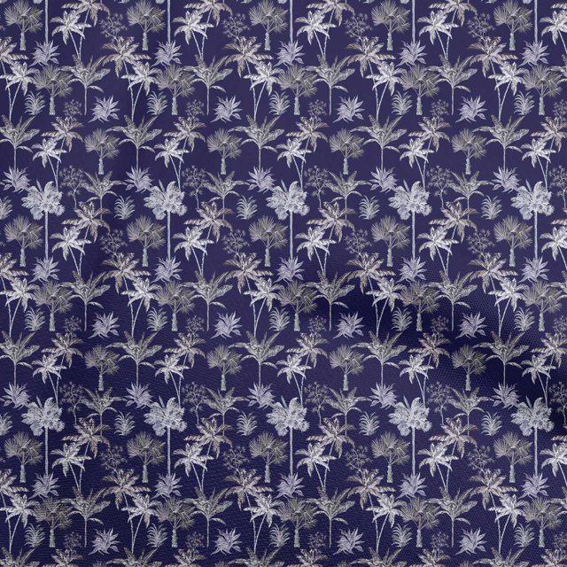 oneOone Viscose Chiffon Blue Fabric Tropical Craft Projects Decor Fabric Printed By The Yard 42 Inch Wide