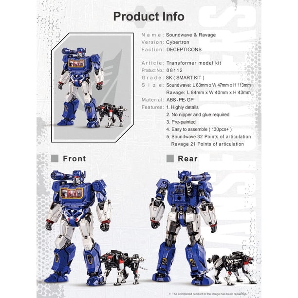 Transformers Soundwave & Ravage Figure Model Kit Cybertron Easy to