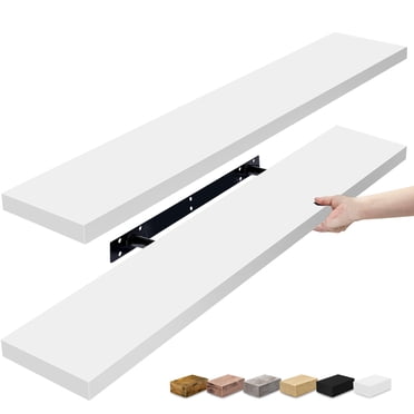 Sorbus Étagères Rectangulaires Flottantes Extra Longues – Étagères Murales en Faux Bois 35 Pouces L x 9 Pouces P x 1.5 Pouces H