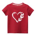 thumbnail image 1 of vdgthytj T-Shirts de la Saint-Valentin pour Tout-Petits Garçons Filles, Enfants, Col Rond Imprimé, Manches Courtes, Hauts, T-Shirt Graphique, Blouse, 1 of 6