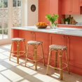 thumbnail image 2 of Butler Specialty Company Ballito 24 in. Seat Height Oval Rattan Counter Stool - Orange and Brown, 2 of 8