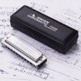 thumbnail image 4 of Swan Harmonica Chromatique 10 Trous 40 Tons Clé de C Argent avec Boîte Exquise, 4 of 4