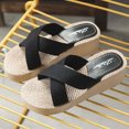 thumbnail image 4 of LSLJS Pantoufles d'Été pour Femmes en Herbe à Talons Hauts, Chaussures de Plage à Brides Croisées, Pantoufles pour Femmes, 4 of 5