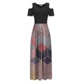 thumbnail image 3 of Robes d'Été pour Femmes 2022 Robe Décontractée Élégante pour Femmes à Épaules Dénudées avec Poches, Imprimé Floral, Maxi à Manches Courtes, 3 of 5
