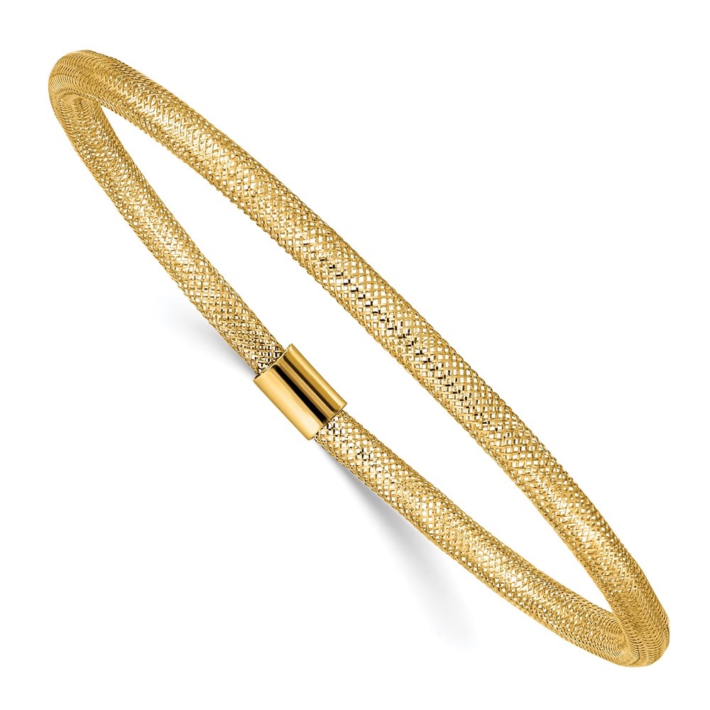 Diamond2Deal 10K Bracelet en Maille Extensible Or Jaune 7.25 Pouces pour Femmes