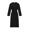 thumbnail image 4 of Gspmoly Robes d'Été pour Femmes 2025, Mode pour Femmes Col Rond Ample Manches Longues Uni Robe Mi-Mollet Longue Robe Robes d'Été pour Femmes Économies d'Été Liquidation, 4 of 5