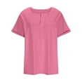 thumbnail image 4 of asjyhkr Plus Size Womens Summer Tops Short Sleeve T Shirts Loose Stretch Soft Comfy Tees Solid Basic Blouses, 4 of 6