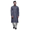 thumbnail image 1 of Atasi Designer Kurta Pajama For Men Printed Straight Kurta Set Summer Clothing, 1 of 5