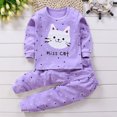 thumbnail image 2 of Pisexur Tenue d'Automne pour Bébé Fille Garçon, Ensemble 2 Pcs, Ensembles de Pyjamas pour Tout-Petit Bébé, Chandails à Col Rond à Manches Longues et Pantalons, Mode Décontractée, Ensemble de Vêtements de Nuit en Coton pour Garçons, 3 Mois à 6 Ans, 2 of 3