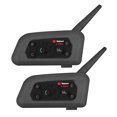thumbnail image 1 of Tignapoo Teleheer V6 Motorcycle Helmet Bluetooth 5.1 Intercom Set with Noise Cancellation, 1200M Range, 300H Standby, Waterproof & Windproof, Gray Pair, 1 of 6