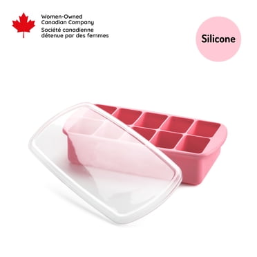 Silicone Baby Food Freezer Tray with Lid - Pink