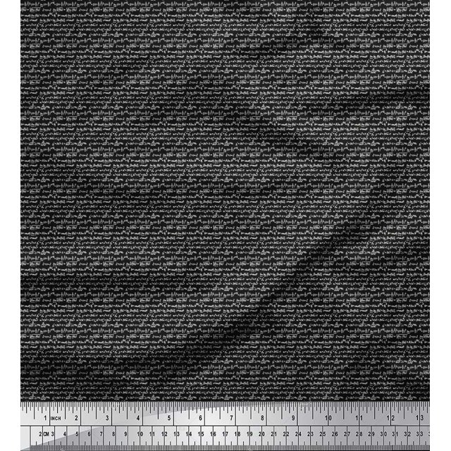 Soimoi Poly Georgette Fabric Geometric Formula Education Theme Decor Fabric Printed Yard 42 Inch Wide