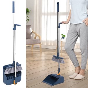 Wzzjkit Ensemble de balais et de distillateurs, balais intérieurs 180°Rotable Standing Storage Buckle Type Balais et distillat Set avec scraping dents et racleur Nettoyage pour la maison, balai avec dustpan Combo Set