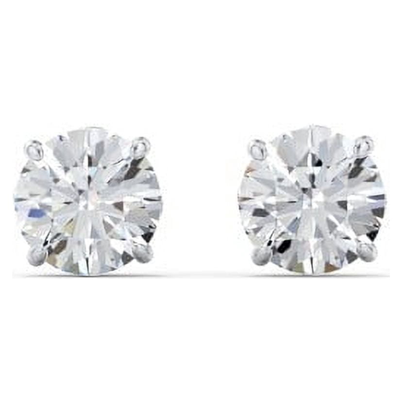 1 Carat Solitaire Stud Earrings in Sterling Silver