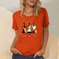 thumbnail image 2 of Dadaria Hauts pour Femmes Chemise Orange T-Shirt à Manches Courtes T-Shirt Col Rond Tee d'Été Chandail Blouses L, 2 of 5
