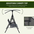 thumbnail image 4 of Outsunny Balançoire de Porche Couverte pour 2 Personnes, Balançoire de Patio avec Table Pivotante de Rangement, Porte-Gobelet et Auvent Supérieur Ajustable, Gris, 4 of 10