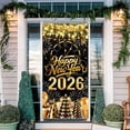 thumbnail image 2 of Qiulaii 3 Pcs Décorations de Rideau de Porte de Noël, Housse de Fond de Scène des Fêtes Imperméable, Décor Festif Réutilisable pour la Maison et la Vitrine 35*71 Po, 2 of 6