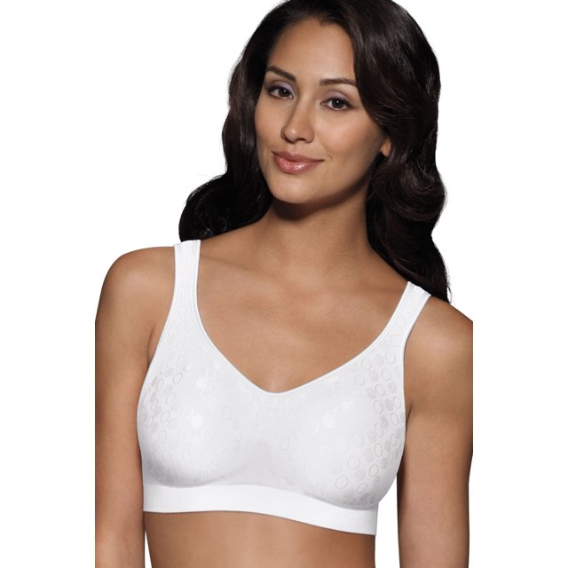 Bali Womens Comfort Revolution Smart Sizes Shaping Wirefree Bra, M, White Dot