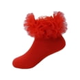 thumbnail image 1 of dmqupv Girls Ruffle Socks Ruffle Socks For Toddler Baby Girls Double Frilly Lace Dress Socks Kids Ankle Tutu Socks Red,Size for 6-8 Years, 1 of 7