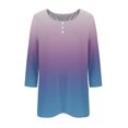 thumbnail image 4 of Birdeem Blouse pour Femmes Col Rond Manches 3/4 Boutonnée, 4 of 10