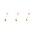 thumbnail image 1 of Transemion 1/2/3/5 Cartoon Adorable Restaurant Hotel Tableware Portable Washable Stainless Steel Stirring Mixing Dinnerware Cake Flatware Candy Spoon Pink 3PCS, 1 of 6