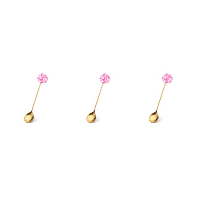 Transemion 1/2/3/5 Cartoon Adorable Restaurant Hotel Tableware Portable Washable Stainless Steel Stirring Mixing Dinnerware Cake Flatware Candy Spoon Pink 3PCS