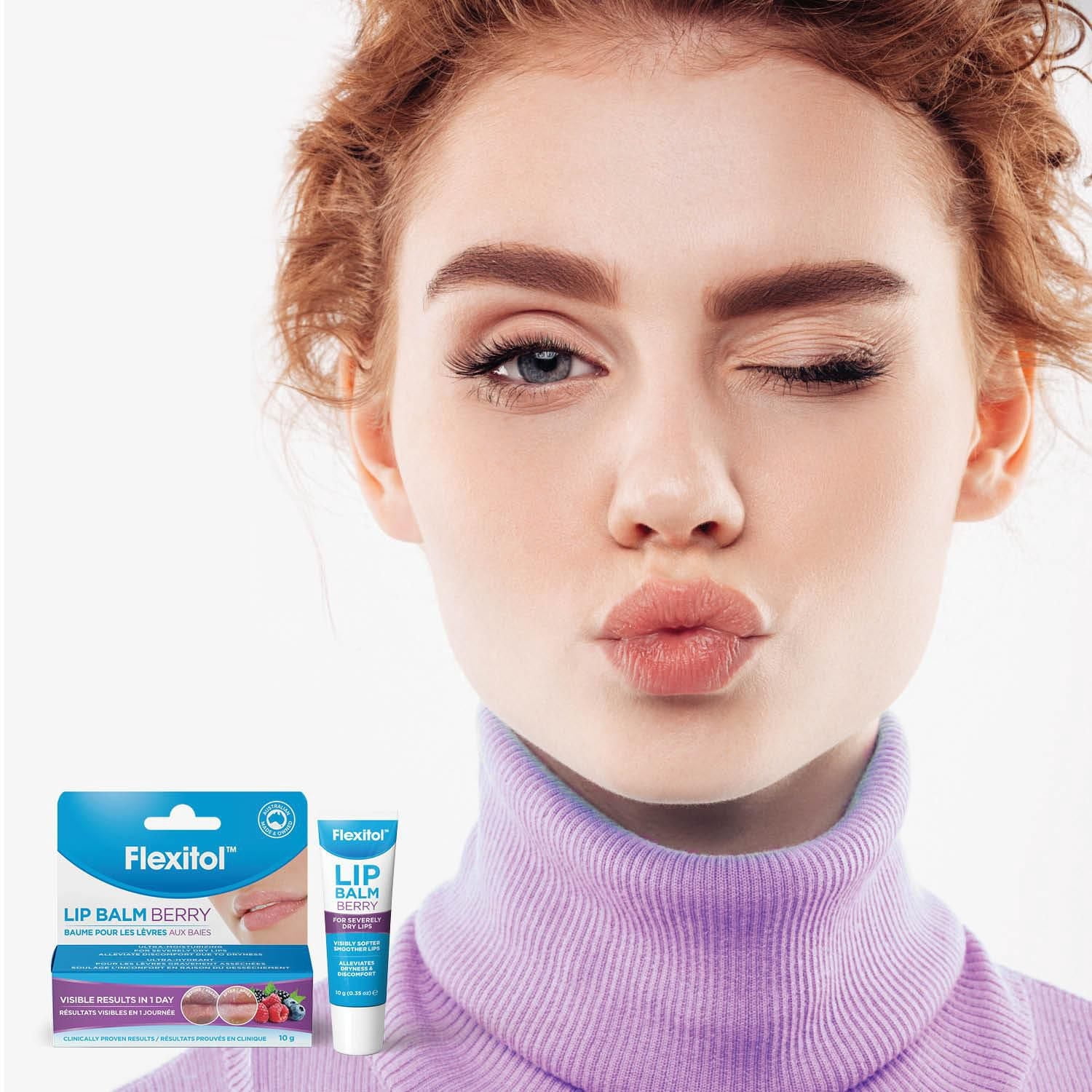 Flexitol Lip Balm, Best Balm for Dry and Chapped Lips, Berry