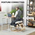 thumbnail image 4 of HOMCOM Ergonomic Kneeling Chair, Wood Kneel Stool, Cream White, 4 of 10