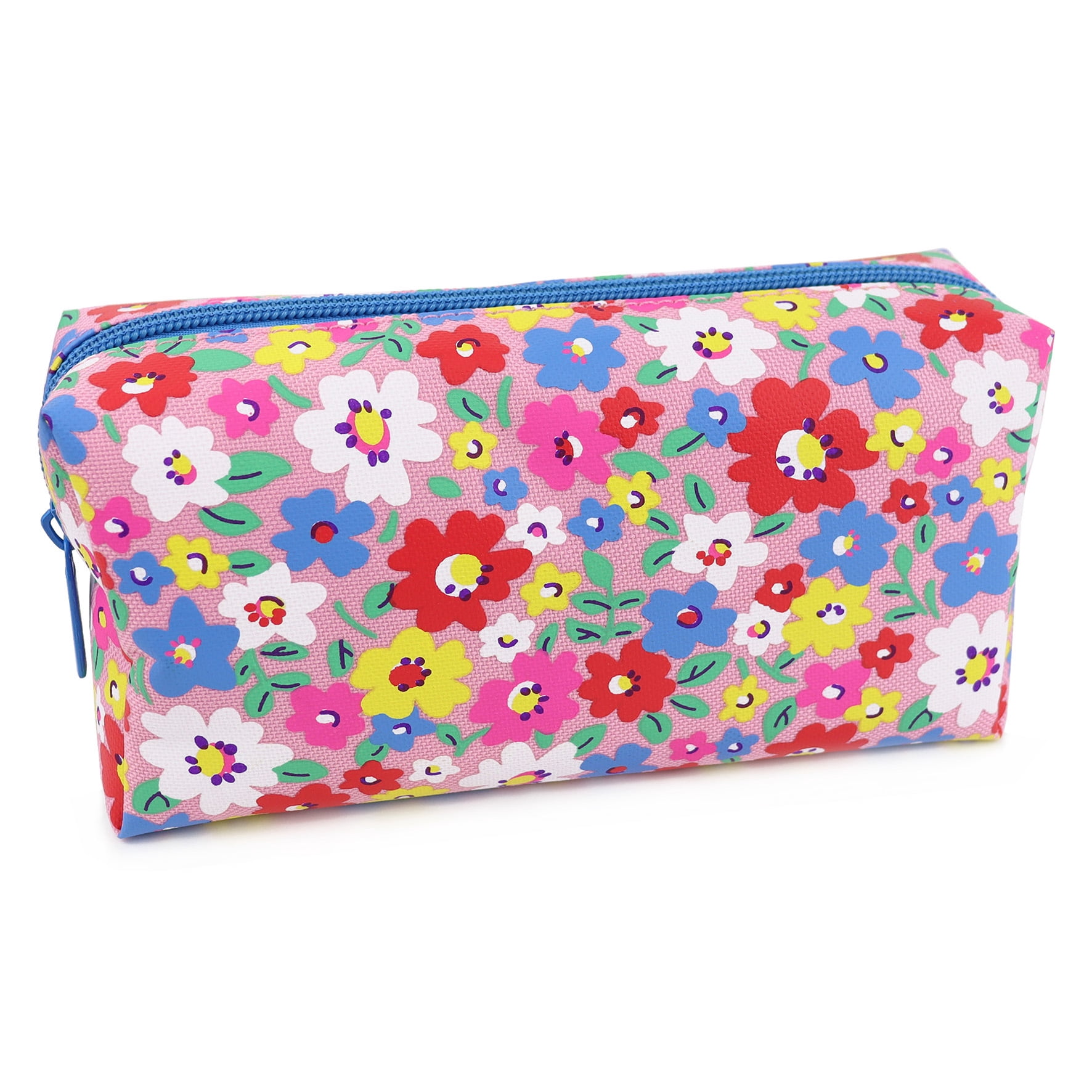 Pen+ Gear Étui à crayons motif floral, polyester rose avec fleurs multicolores éclatantes, le premier cycle du secondaire et l’école secondaire
