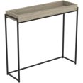thumbnail image 1 of Pemberly Row Contemporary 39.5"L Sunken Tray Console Table in Dark Taupe, 1 of 1