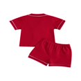 thumbnail image 2 of Ensembles de Pyjama pour Enfants Couleur Unie Manches Courtes Bouton Haut Short, 2 of 6
