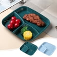 thumbnail image 1 of Grandes Assiettes Carrées en Plastique, Design à Trois Compartiments, Moderne Minimaliste, Résistantes à la Chaleur pour le Service des Aliments, la Cuisine et la Salle à Manger, Plats de Service, Tenue pour Fruits au Déjeuner, Plastique Épaissi de Haute Qualité,, 1 of 6
