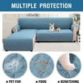 thumbnail image 4 of CHOK L-Shape Sofa Slipcover Sectional 3 Seater Chaise Cover Pet Dogs Couch Protector  (Black Large), 4 of 11