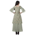 thumbnail image 2 of Moomaya Printed High Low Crop Top Kurti Palazzo Set Ethnic Indian Clothing Set For Womens, 2 of 8