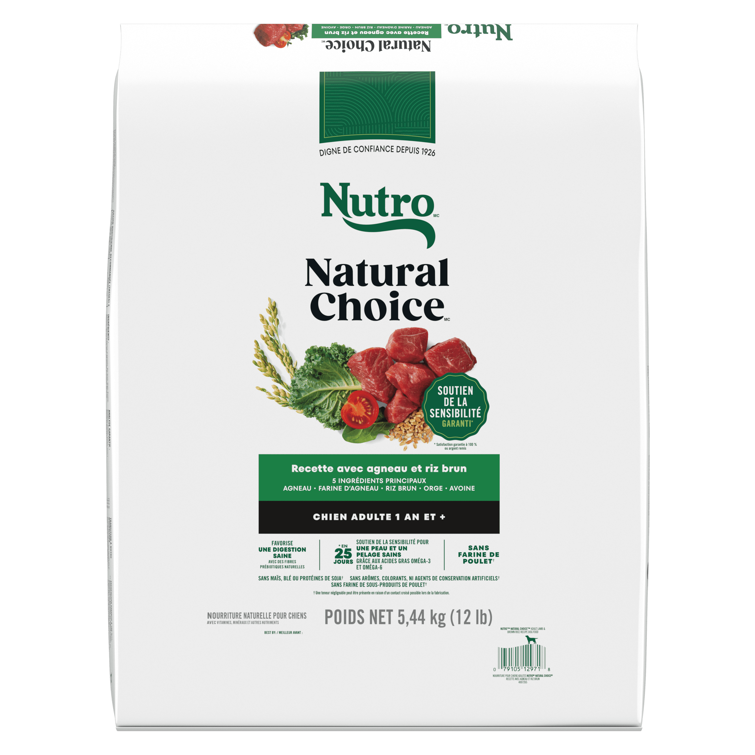 Nutro Natural Choice Nourriture Sèche pour Chien Adulte Recette à l'Agneau & au Riz Brun 2.27kg