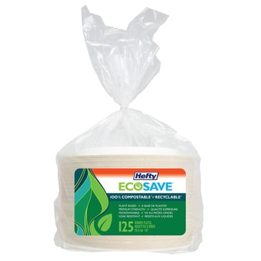 Hefty EcoSave® Assiettes à Dîner, Assiettes Jetables, Lot de 125