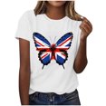 thumbnail image 1 of Pisexur Hauts pour Femmes Tendance, Hauts de Sortie pour Femmes, Pull Décontracté à Manches Courtes Imprimé Col Rond Blanc,S, 1 of 1